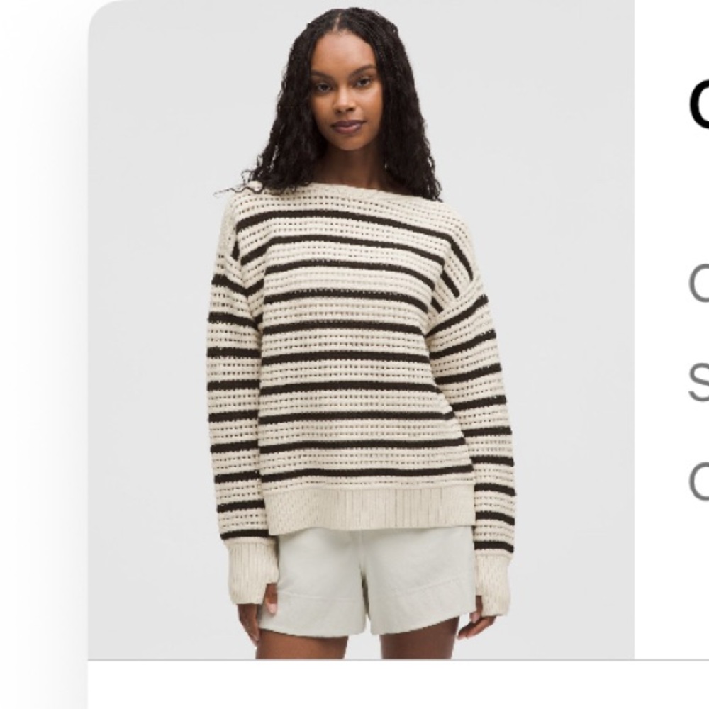 Lululemon Cotton Crochet Pullover